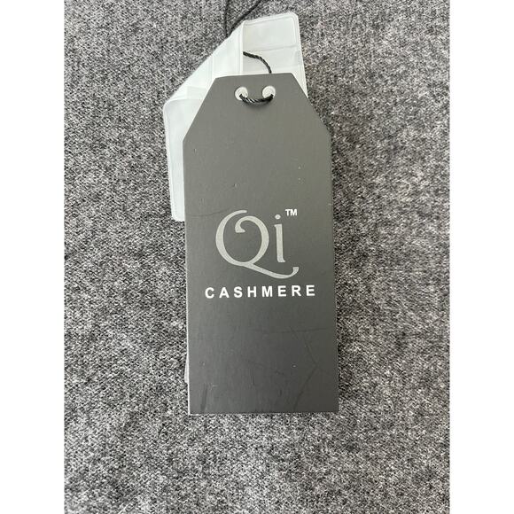 3-29 QI CASHMERE Men's Henley Sweater 100%Cashmere Gray S - Picture 11 of 16